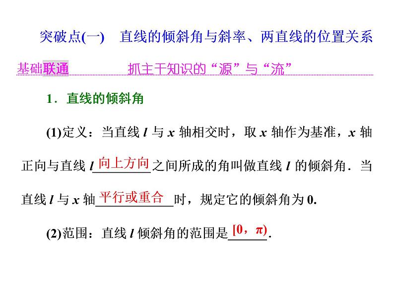 高考数学(理数)一轮复习课件：第九章 解析几何 第一节 直线与方程 (含详解)02