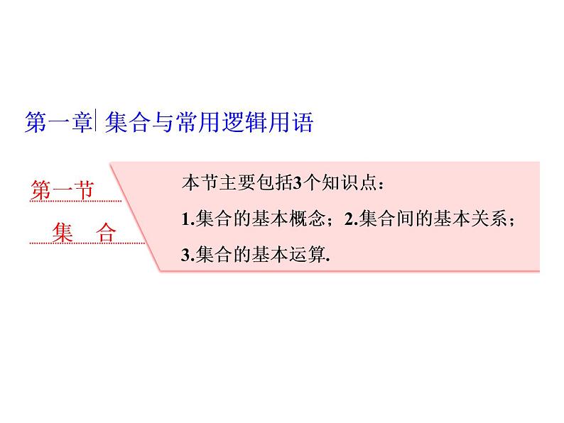 高考数学(理数)一轮复习课件：第一章 集合与常用逻辑用语 第一节 集合 (含详解)01