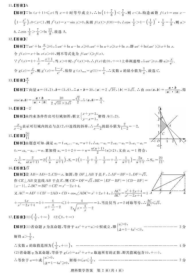 2023河南省名校高三上学期10月联考试题数学（理）PDF版含解析02