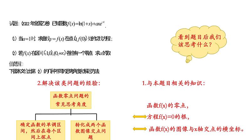 2022年全国乙卷导数压轴题分析讲题比赛课件02