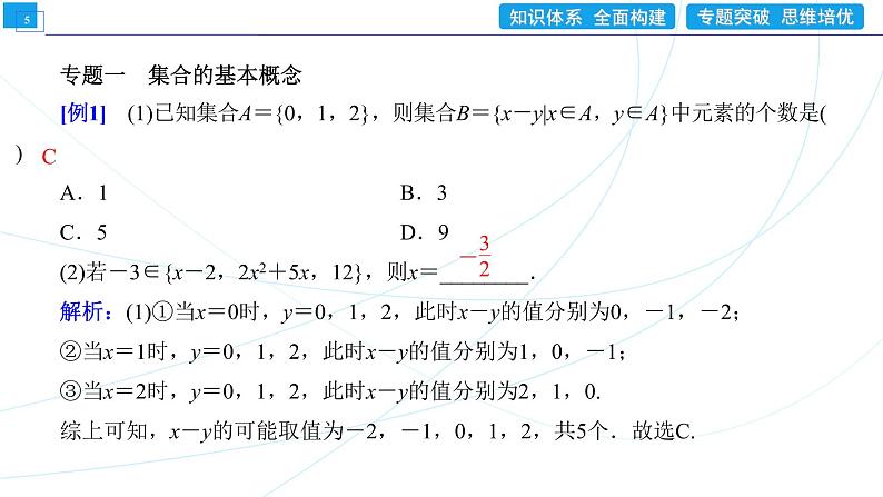 集合与常用逻辑用语 章末整合提升1 同步辅导与测评 PPT课件第5页