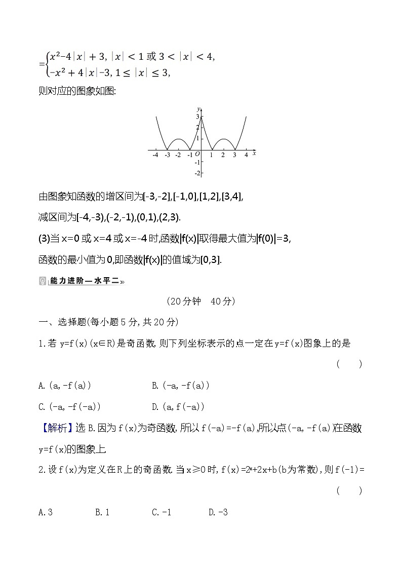 苏教版（2019） 高中数学 必修第一册 5.4　函数的奇偶性  课时练习2第3页