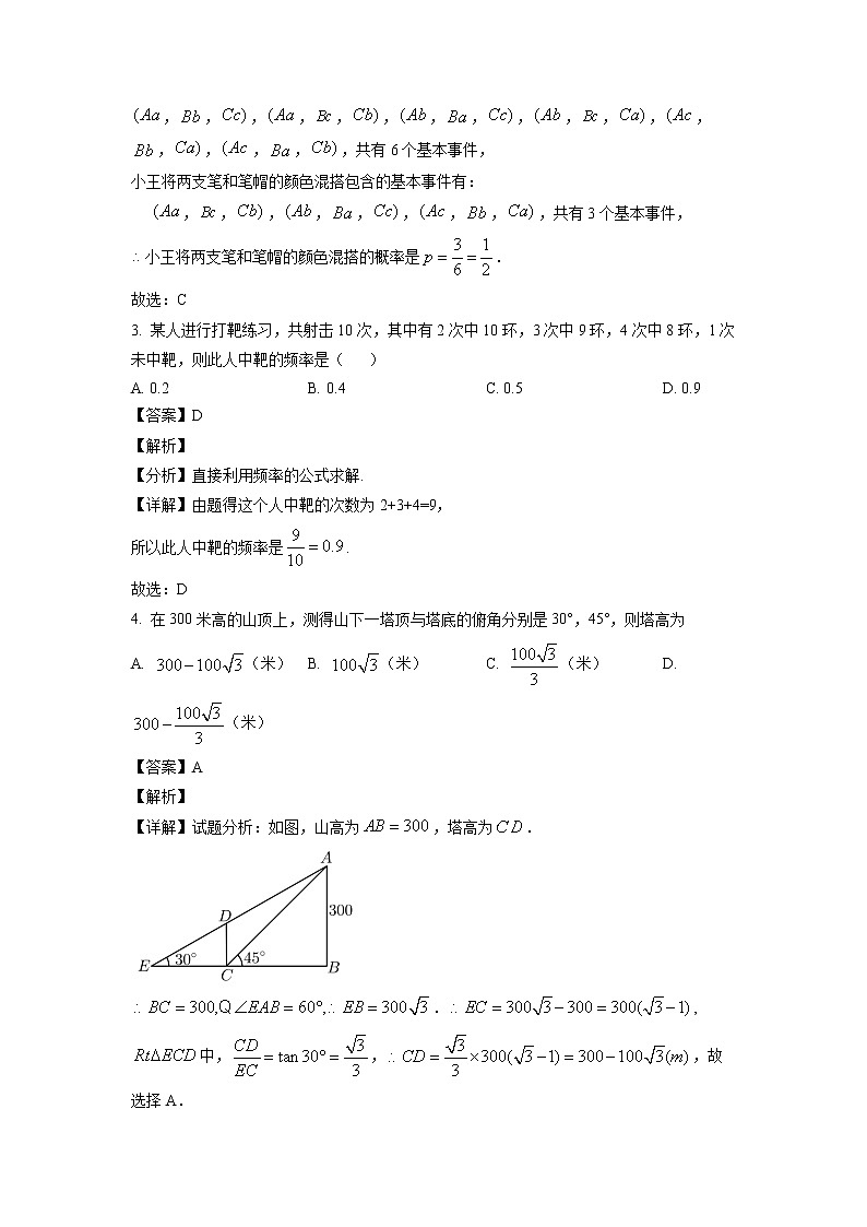 江西省宜春市万载中学2021-2022学年高二上学期期中数学（文）试题（解析版）第2页
