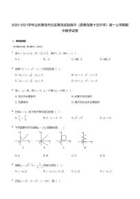 山东省青岛市实验高级中学（原青岛第十五中学）2020-2021学年高一上学期期中考试数学试卷（含详细解答）