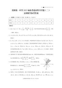 2023贵州省贵阳第一中学高三上学期高考适应性月考 文科数学 PDF版