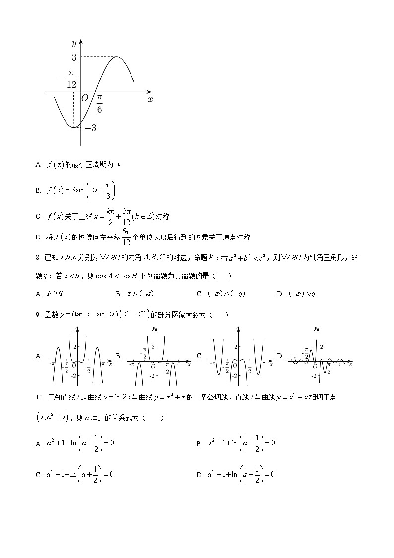 四川省遂宁中学校2022-2023学年高三上学期10月月考数学（文）无答案第2页