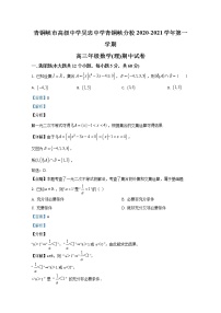2021【KS5U解析】青铜峡高级中学高三上学期期中考试数学（理）试卷含解析
