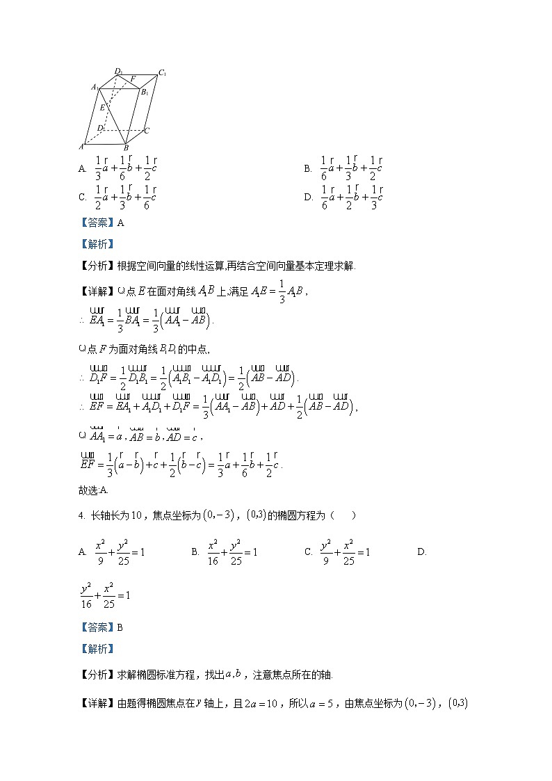 湖北省黄冈市黄梅国际育才高级中学2022-2023学年高二数学上学期期中考试试题（Word版附解析）02
