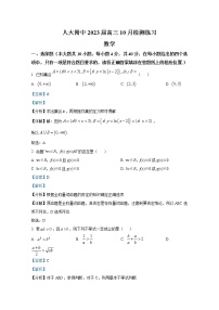 北京市中国人民大学附中2023届高三数学10月月考试题（Word版附答案）