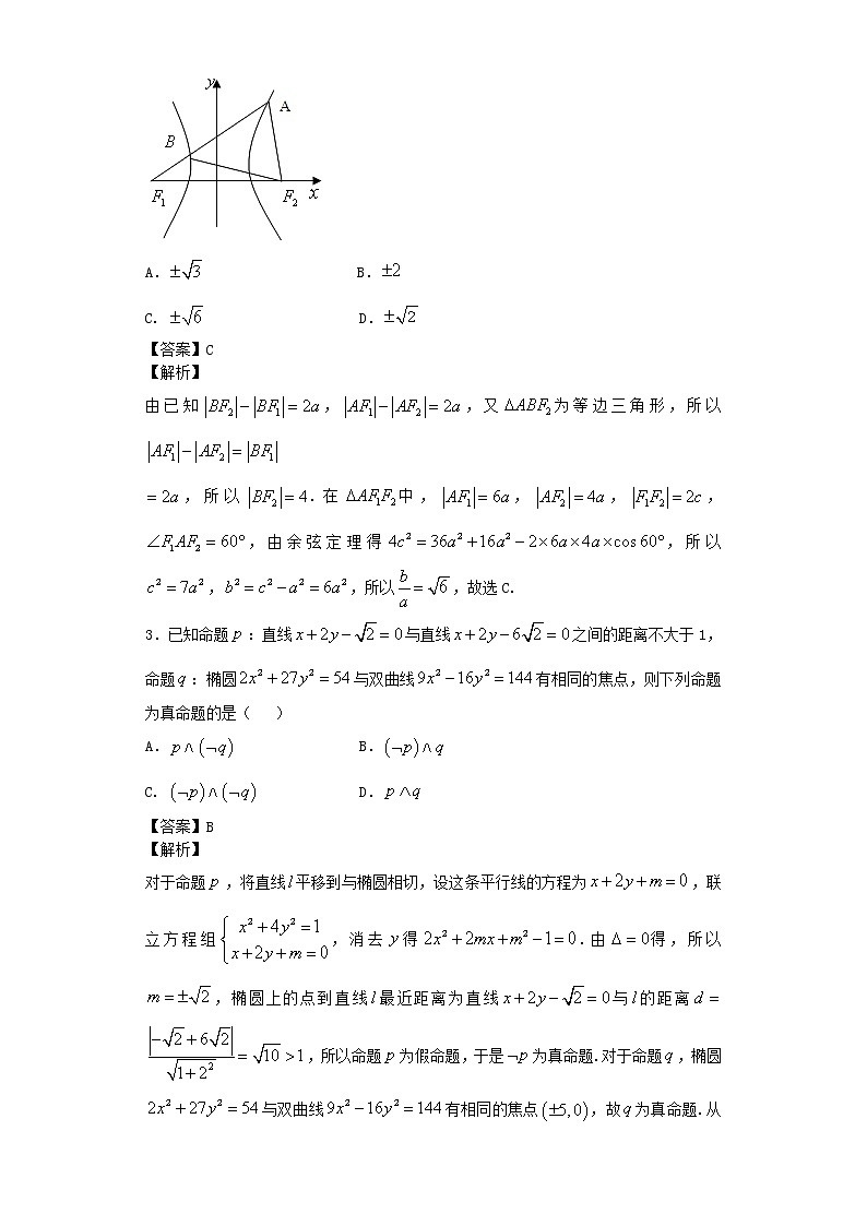 高考第43讲圆锥曲线小题精选第2页