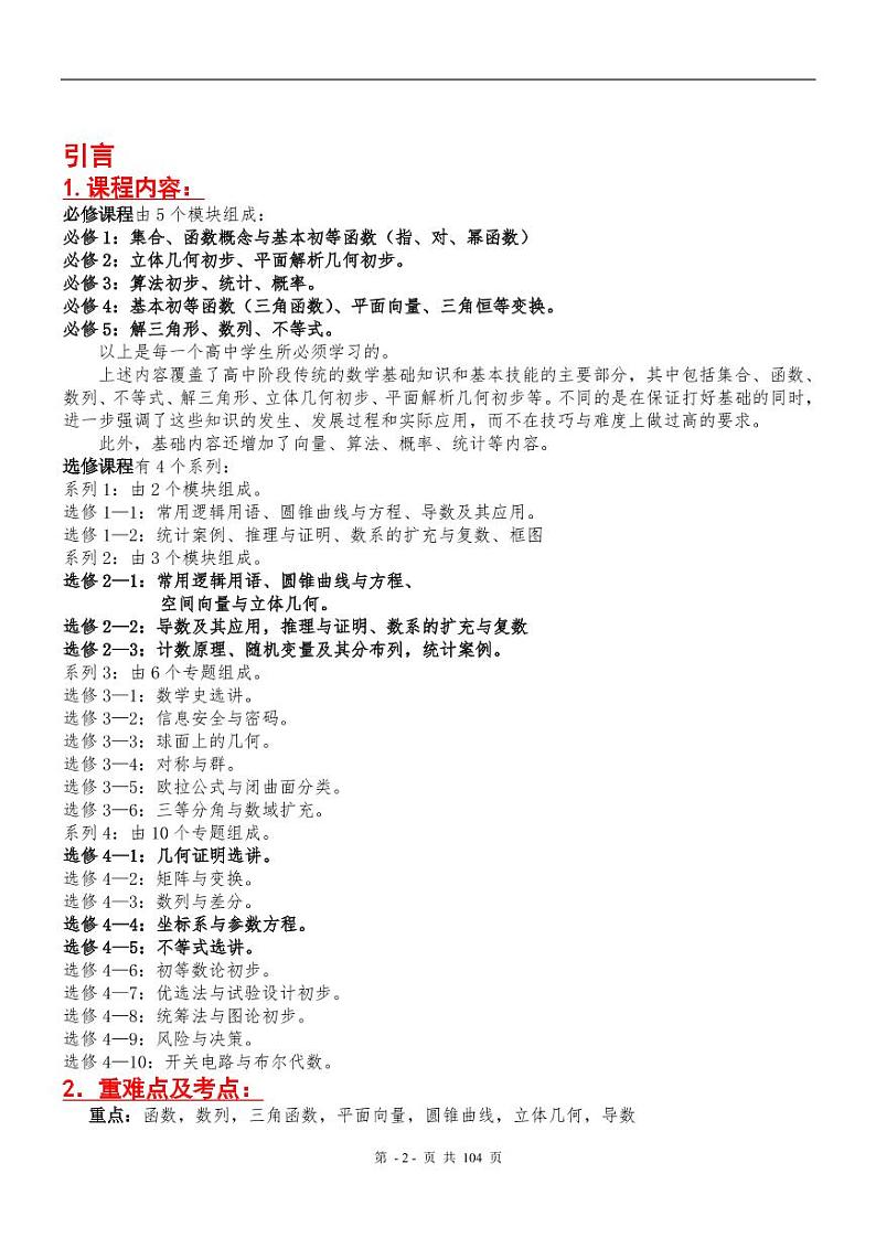 高中数学知识点总结(最全版，很多表格)第2页