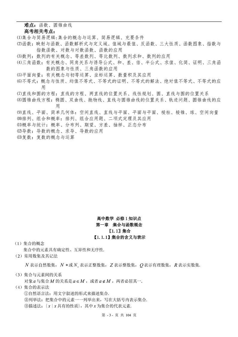 高中数学知识点总结(最全版，很多表格)第3页