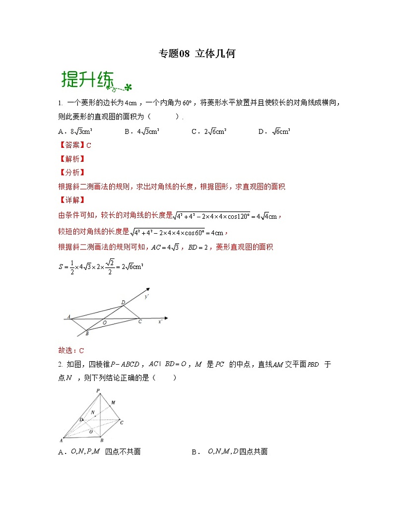 专题08 立体几何（亮点练）（解析版）第1页