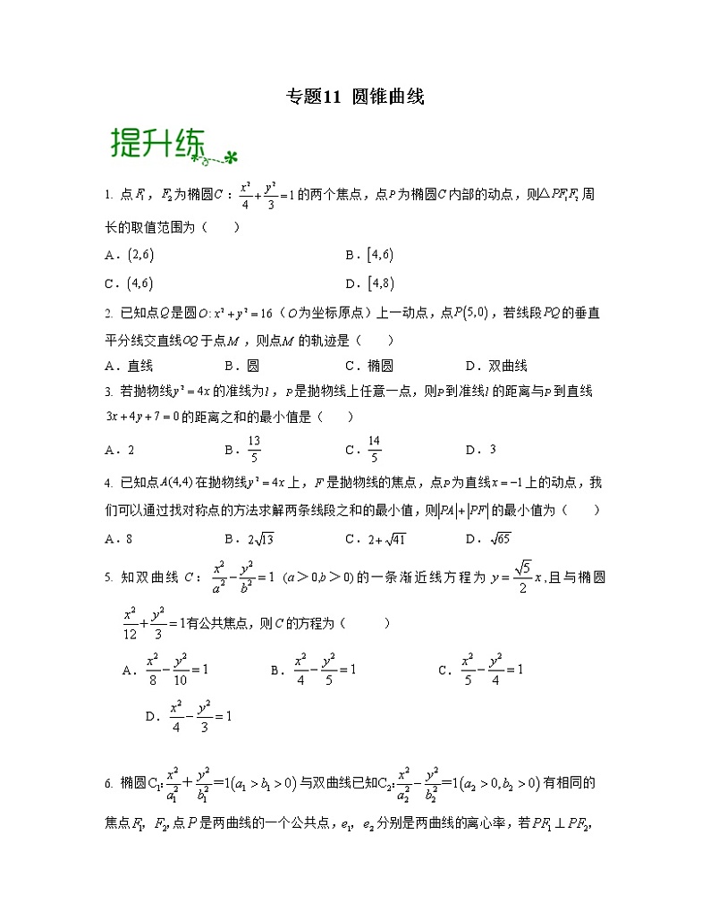 专题11 圆锥曲线（亮点练）01