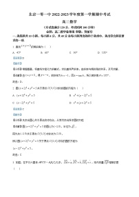 2023北京市一零一中学高二上学期期中考试数学试题含解析