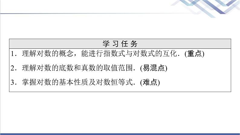 人教B版高中数学必修第二册第4章4.24.2.1对数运算课件+学案+练习含答案02
