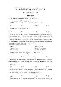 辽宁省实验中学2022-2023学年高三数学上学期第一阶段测试卷（Word版附答案）