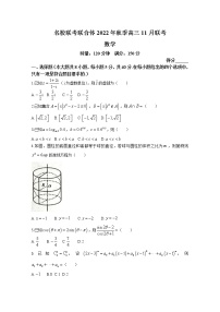 湖南省长沙市一中名校联考联合体2022-2023学年高三数学11月联考试卷（Word版附答案）