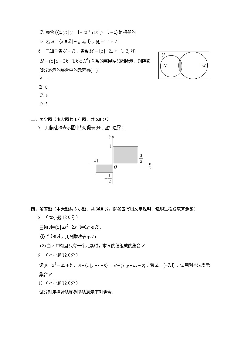 第一章集合的概念及表示练习---2022-2023学年高一数学人教A版（2019）必修一重难点突破02