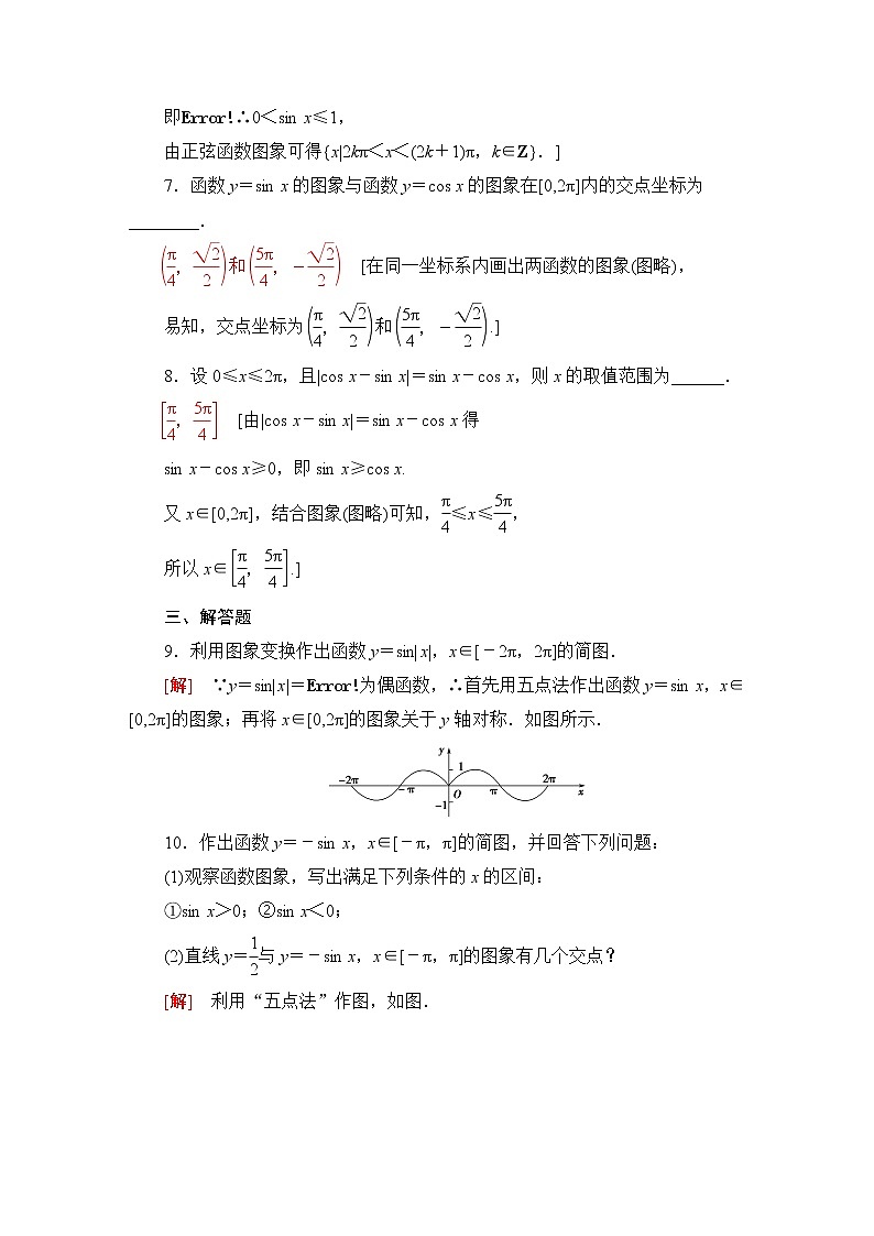 苏教版高中数学必修第一册第7章7.37.3.2第1课时正弦、余弦函数的图象课件+学案+练习含答案03