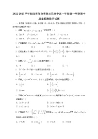 湖北省部分省级示范高中2022-2023学年高一上学期期中质量检测数学试题（含答案）