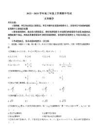 河南省安阳市2022-2023学年高三上学期期中数学文科试题（含答案）