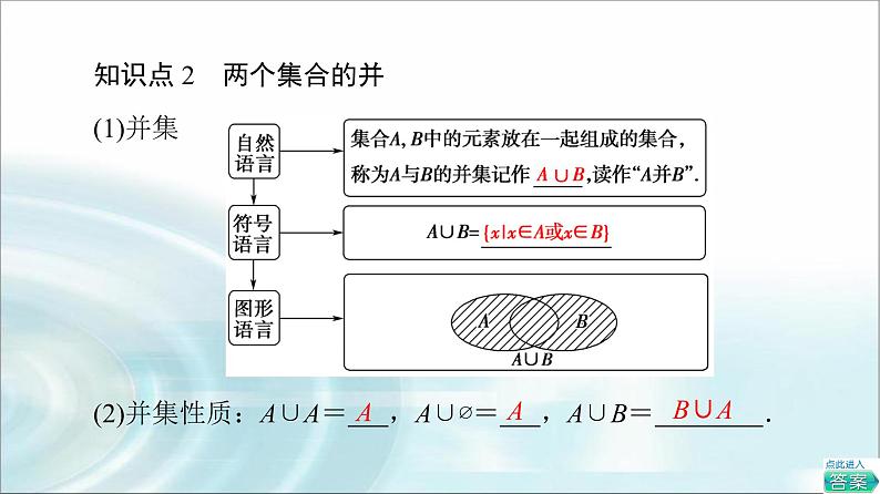 湘教版高中数学必修第一册第1章 1.1 1.1.3集合的交与并课件+学案+练习含答案08