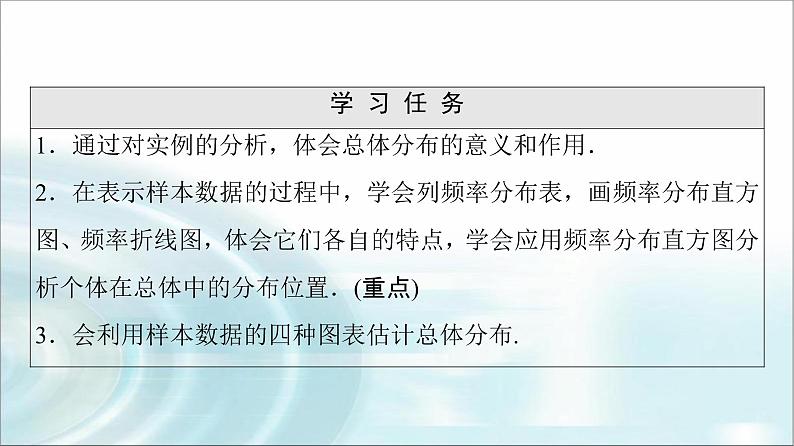 湘教版高中数学必修第一册第6章 6.46.4.3用频率分布直方图估计总体分布课件+学案+练习含答案02