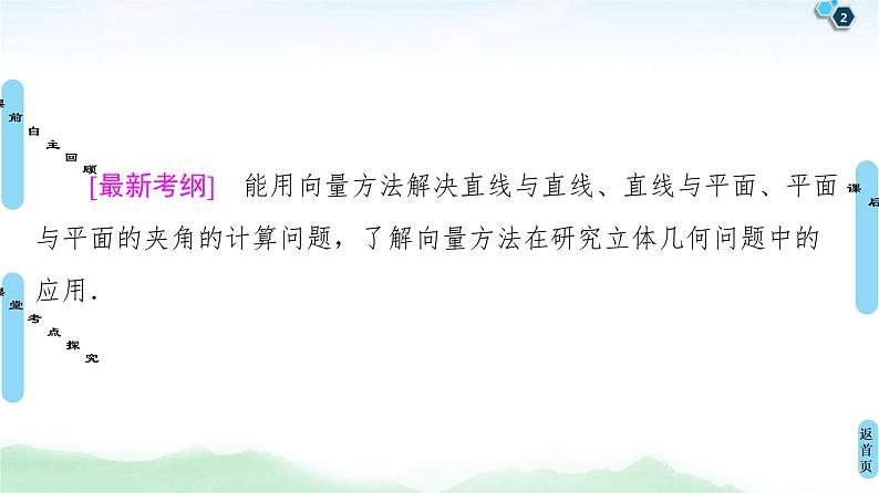 高考数学(理数)一轮复习讲与练8.6《立体几何中的向量方法》（3份打包，课件+教案+配套练习，含解析）02