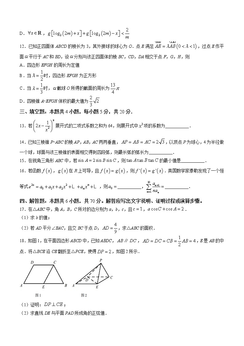 辽宁省实验中学2022-2023学年高三上学期期中考试数学试题及参考答案03