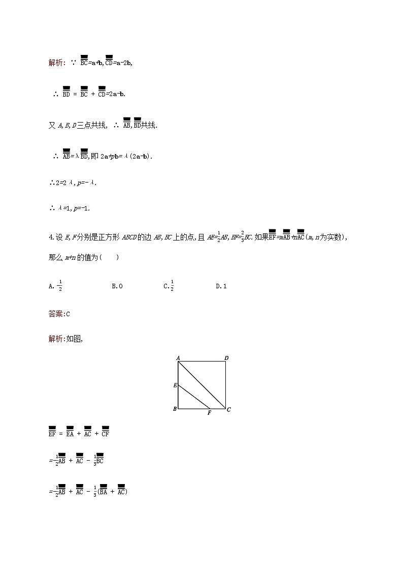 高考数学一轮复习考点规范练25平面向量的概念及线性运算含解析新人教A版理02