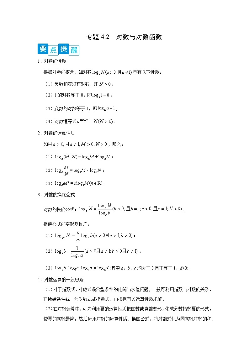 专题4.2 对数与对数函数（解析版）第1页