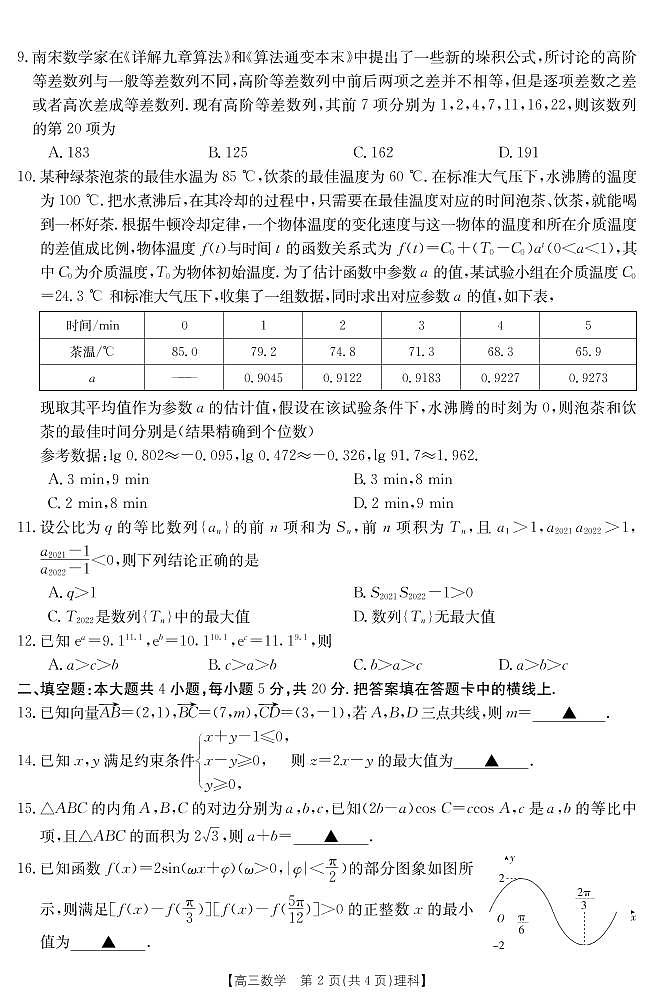 江西省赣州市十六县市二十校2022-2023学年高三上学期期中联考数学(理科)试题02