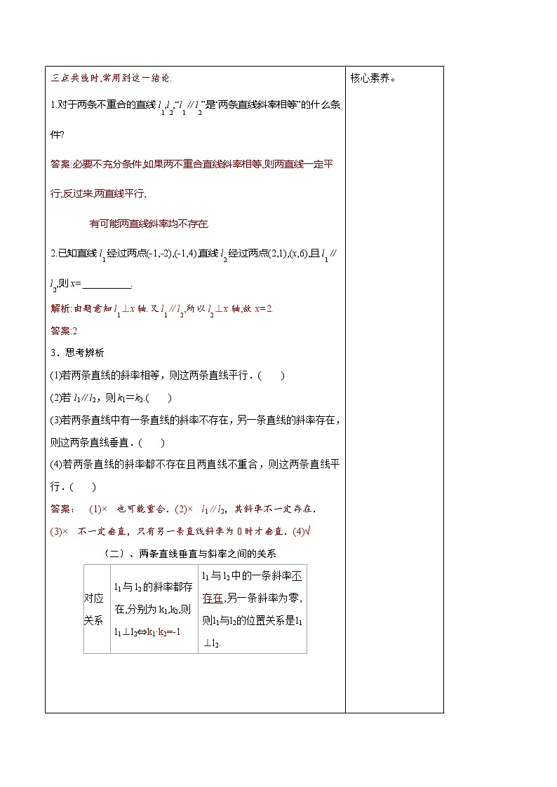 【新教材精创】2.1.2 两条直线平行和垂直的判定 教学设计-人教A版高中数学选择性必修第一册第3页
