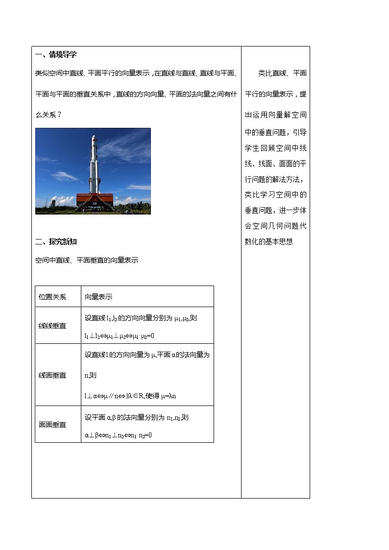 【新教材精创】1.4.1 用空间向量研究直线、平面的位置关系（2）教学设计-人教A版高中数学选择性必修第一册第2页