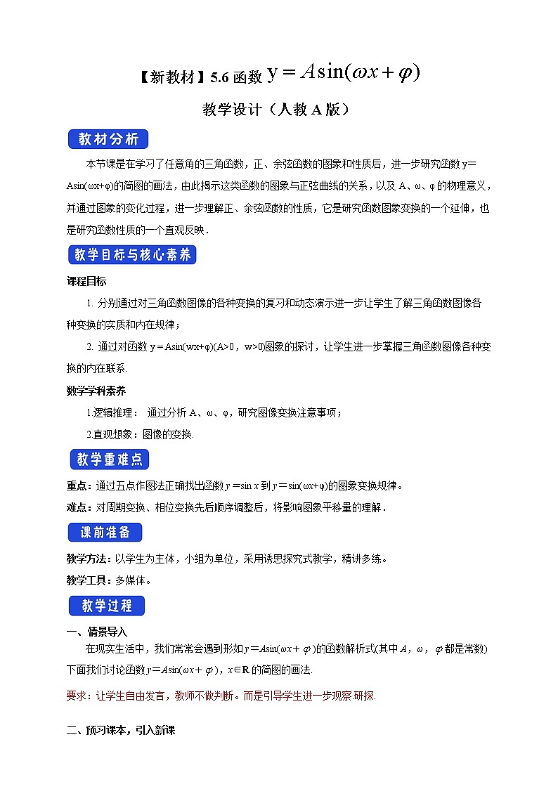 5.6 函数y=Asin(ωχ+φ)（2）第1页