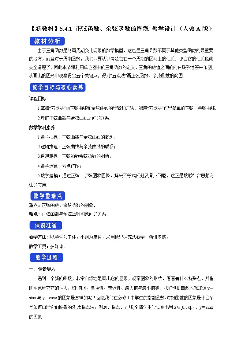 5.4.1 正弦函数、余弦函数的图像（2）第1页