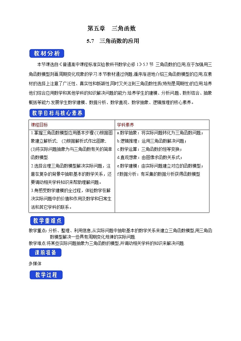 5.7 三角函数的应用（1）第1页
