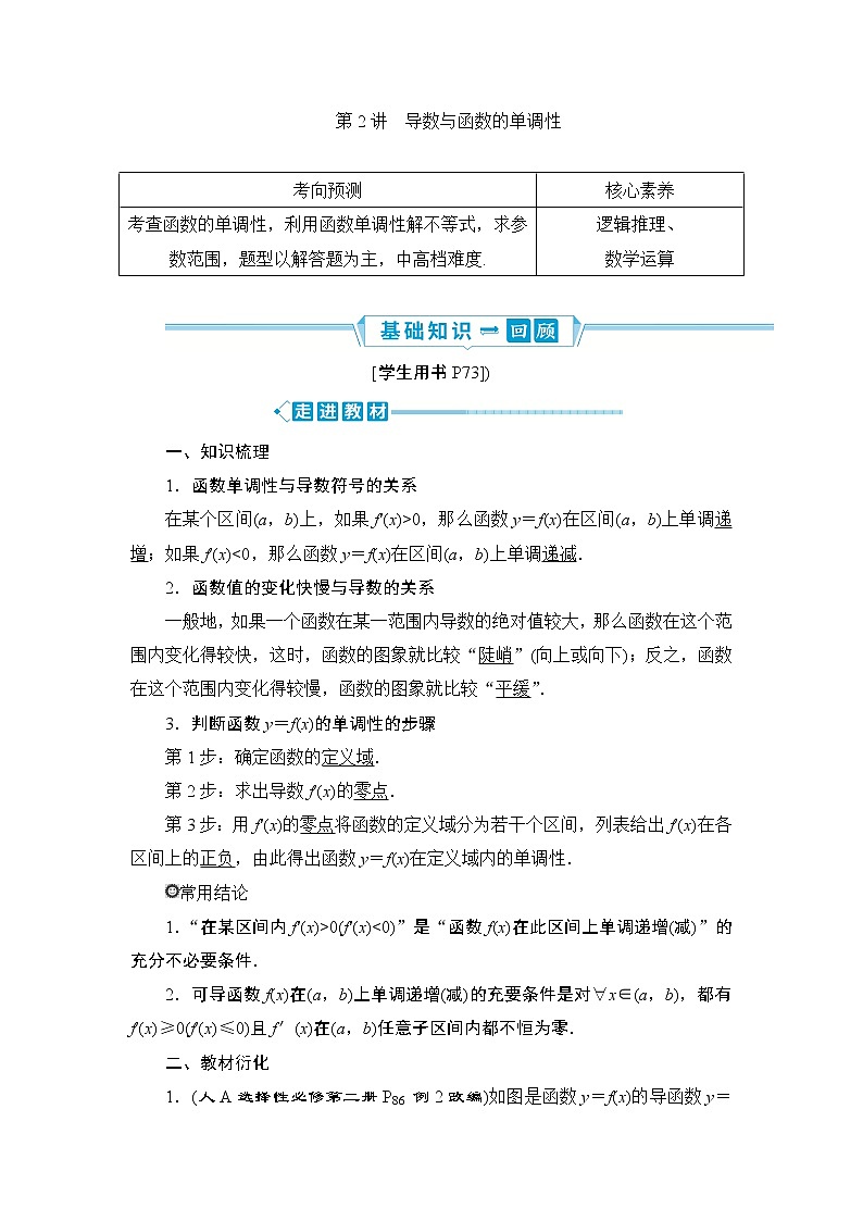 2 第2讲　导数与函数的单调性第1页