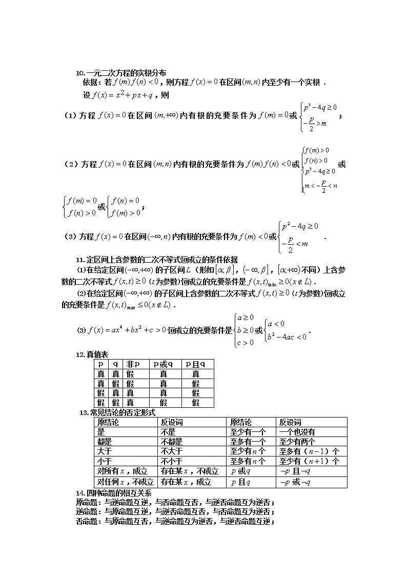高中数学公式大全(理数)第2页