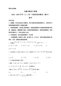 安徽省卓越县中联盟2022-2023学年高一数学上学期期中试题（Word版附答案）