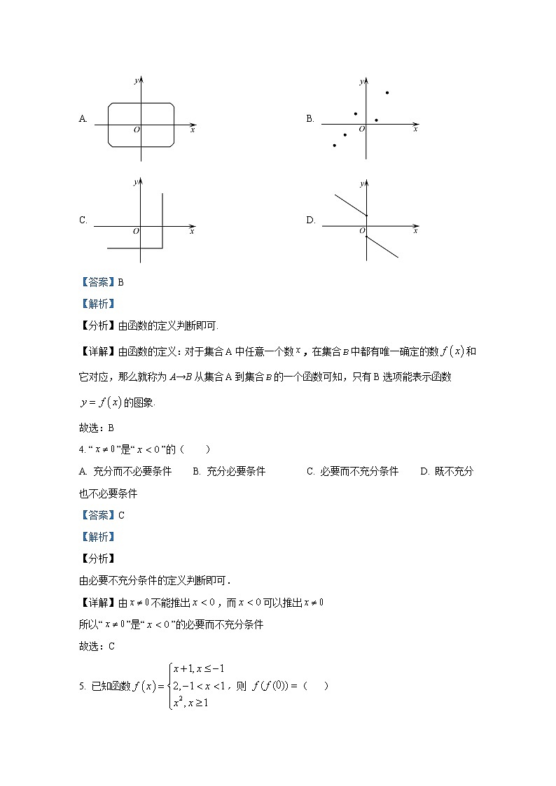 重庆市涪陵第二中学2022-2023学年高一数学上学期期中考试试卷（A卷）（Word版附解析）02