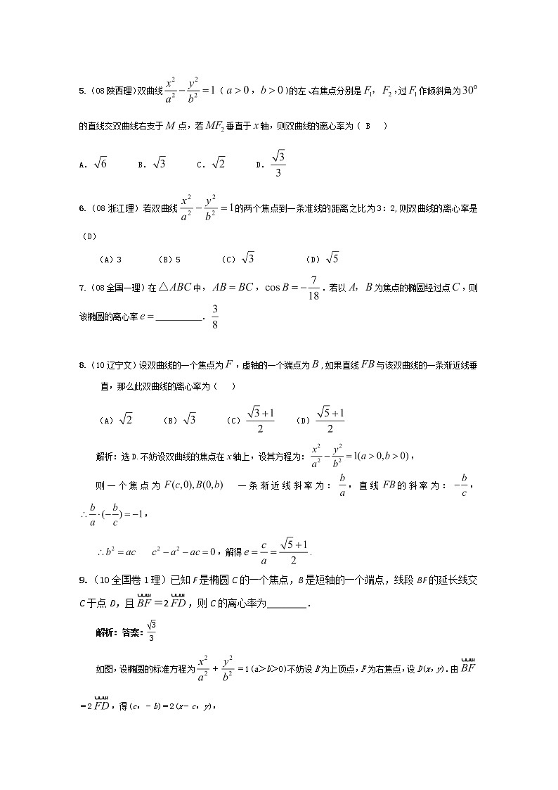 圆锥曲线中离心率及其范围的求解专题(教师版)第3页