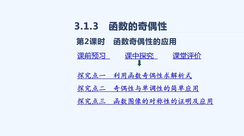 3.1.3　函数的奇偶性  第2课时　函数奇偶性的应用第2页
