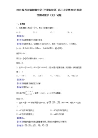 2023届四川省树德中学（宁夏街校区）高三上学期10月阶段性测试数学（文）试题含解析