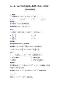 2023届广东省广州市华南师范大学附属中学高三上学期第一次月考数学试题含解析