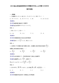 2023届江苏省南京师范大学附属中学高三上学期10月月考数学试题含解析