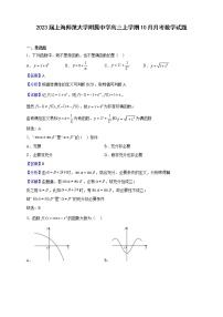 2023届上海师范大学附属中学高三上学期10月月考数学试题含解析