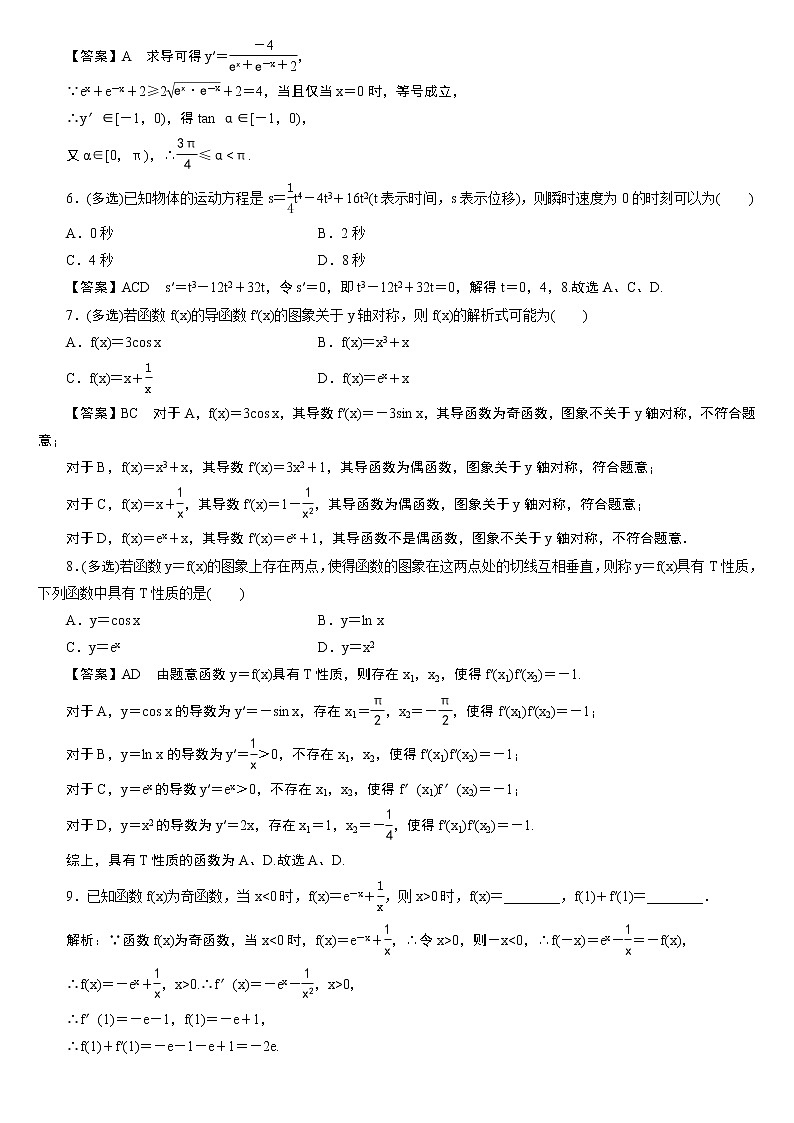 23版新高考一轮分层练案(十五)　变化率与导数、导数的计算第2页