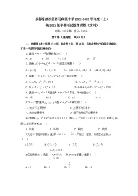 四川省成都市东部新区养马高级中学2022-2023学年高二上学期期中考试数学（文）试题